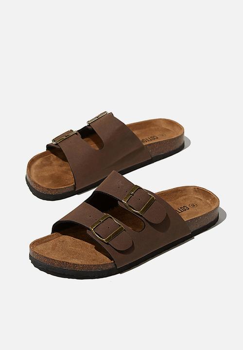 Cotton On - Double buckle sandal - dark brown