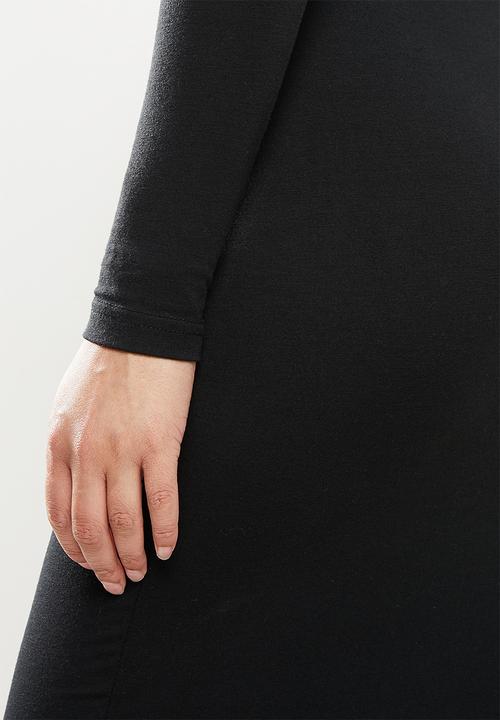 Missguided - Basic bardot midi dress - black