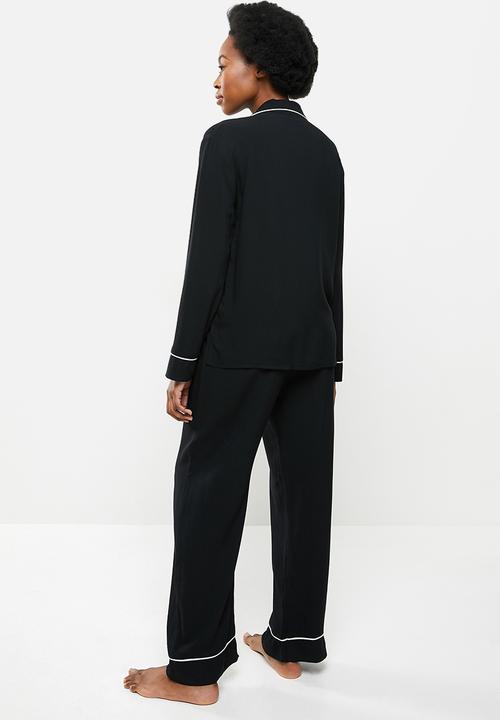 Superbalist - Sleep shirt & pants set - black