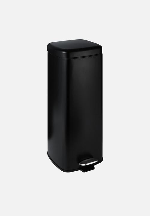 Legend - Square soft close 30lt bin - black