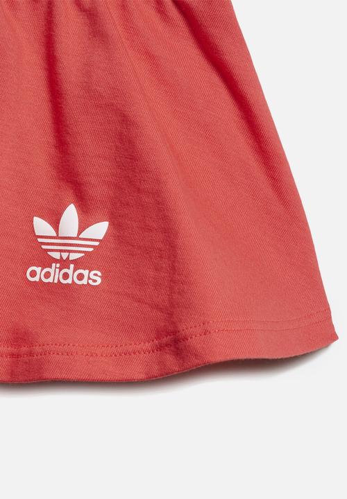 adidas Originals - Skirt & tee set - white/pink/black