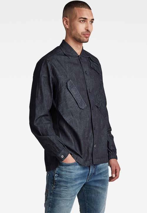 G-STAR - Multi slant pocket denim relaxed shirt  - rinsed
