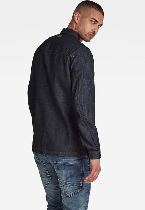 G-STAR - Multi slant pocket denim relaxed shirt  - rinsed