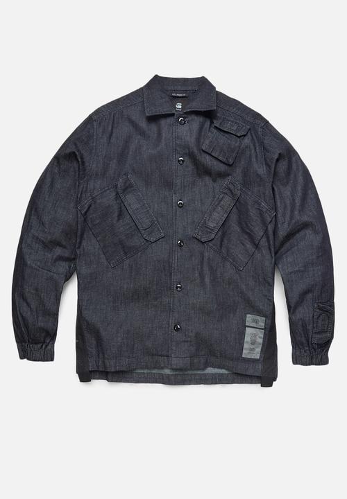 G-STAR - Multi slant pocket denim relaxed shirt  - rinsed