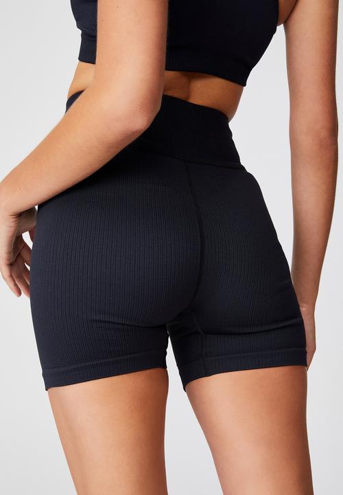 Cotton On - Seamless rib bike short - black