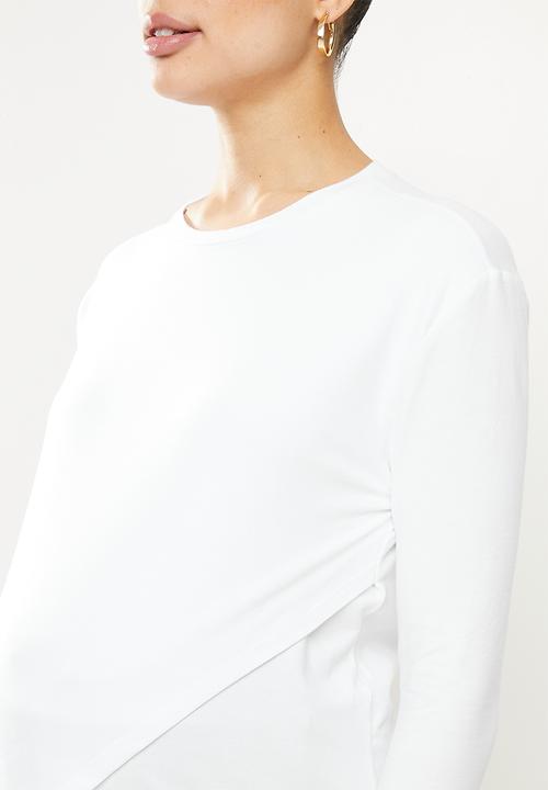 edit Maternity - Wrap front feeding tee - white