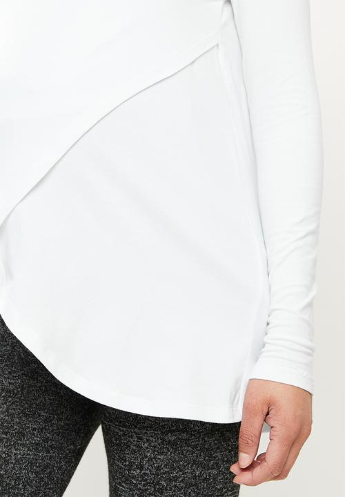 edit Maternity - Wrap front feeding tee - white