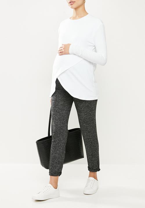 edit Maternity - Wrap front feeding tee - white