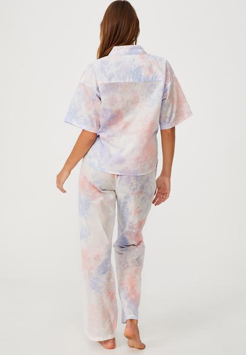 Cotton On - Bed time woven set - multi tie dye