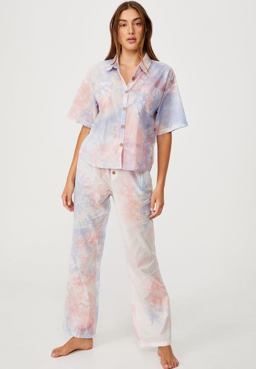 Cotton On - Bed time woven set - multi tie dye