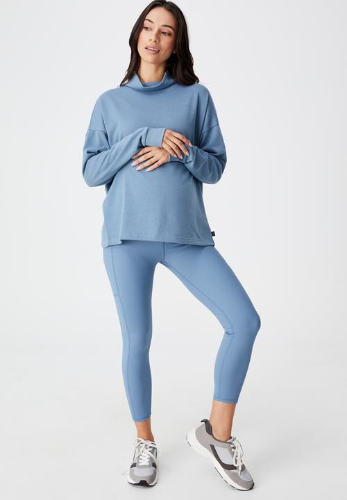 Cotton On - Maternity rib pocket 7/8 tight - copen blue rib