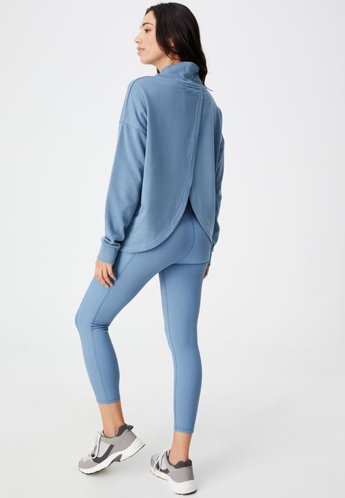 Cotton On - Maternity rib pocket 7/8 tight - copen blue rib