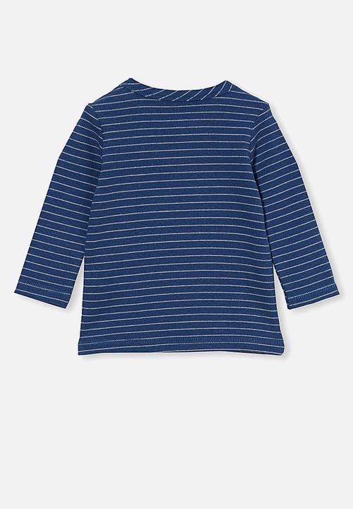 Cotton On - David long sleeve top - petty blue/rainy day