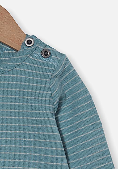 Cotton On - David long sleeve top - rusty aqua/rainy day