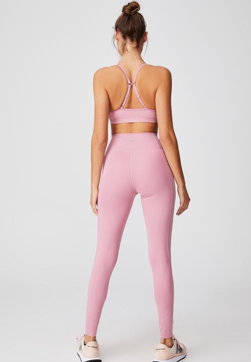 Cotton On - Workout yoga crop - orchid smoke texture