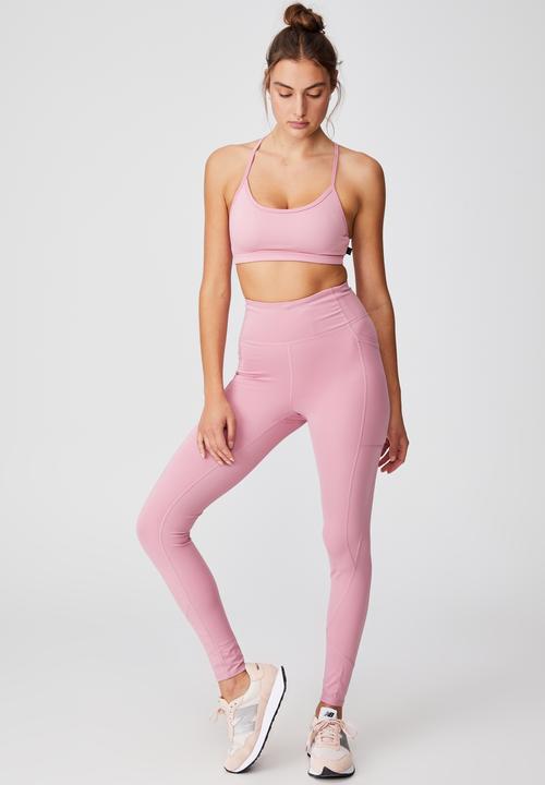 Cotton On - Workout yoga crop - orchid smoke texture
