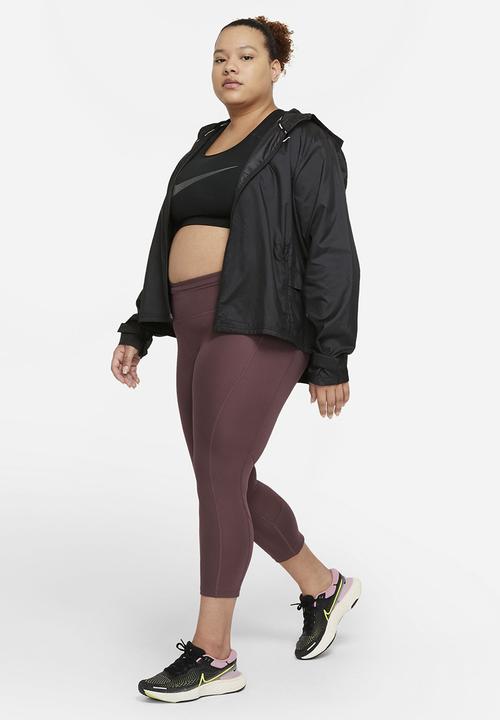 Nike - Nike df fast crop leggings - dark wine/reflective silver