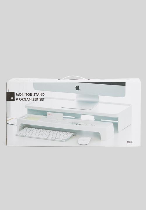 Litem - Monitor stand & desk organiser stand - white