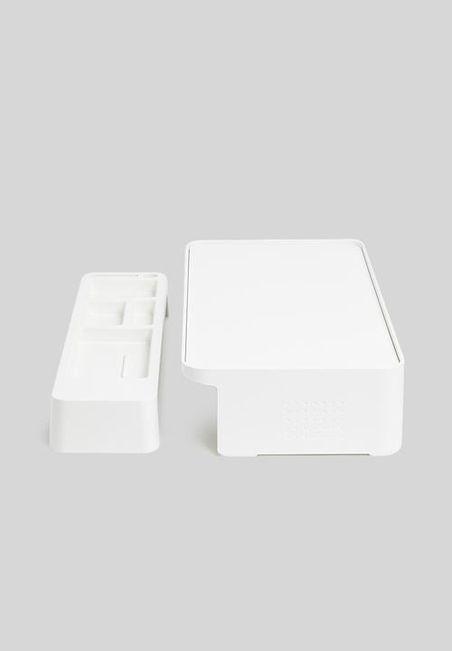 Litem - Monitor stand & desk organiser stand - white