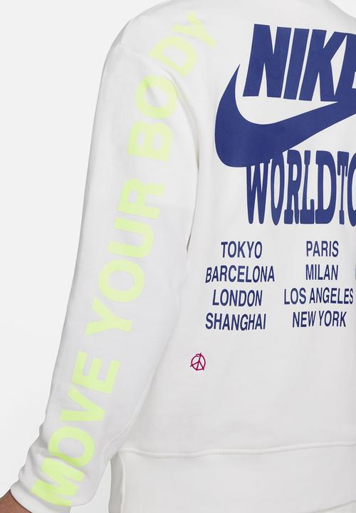Nike - M nsw po ft hoodie world tour - white