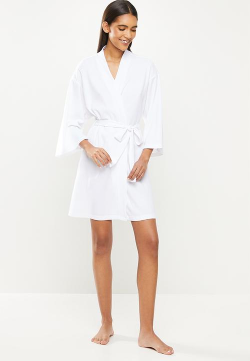 Superbalist - Waffle knit robe - white