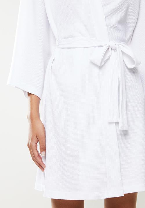 Superbalist - Waffle knit robe - white