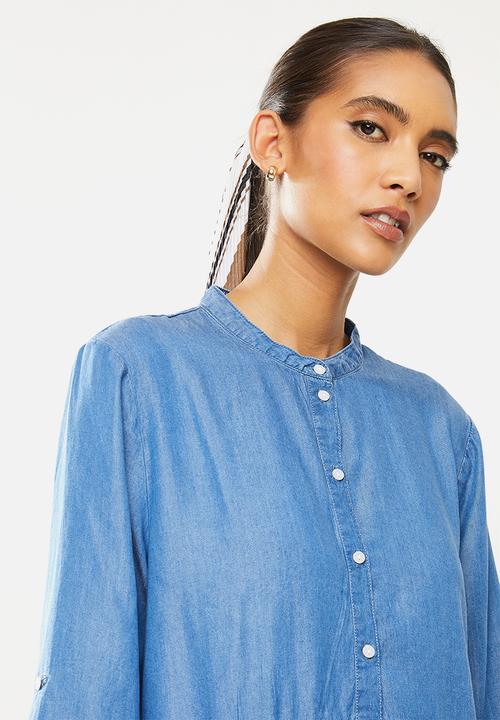 Jacqueline de Yong - Olivia 3/4 short dress - medium blue denim