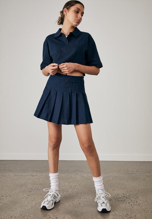 Factorie - Crop polo top - navy blazer
