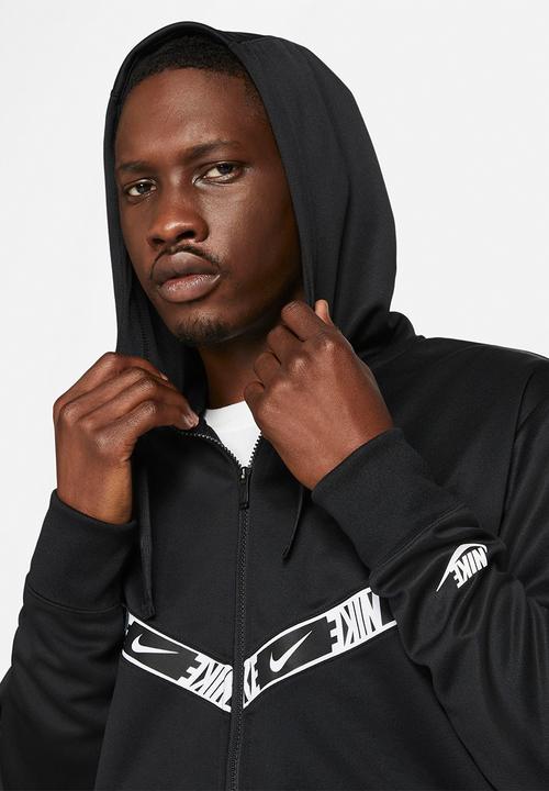 Nike - Nsw repeat pk fz hoodie - black/black/white