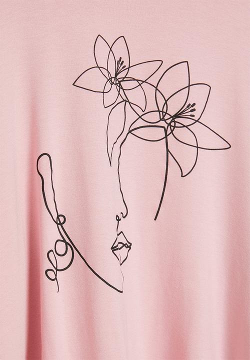Superbalist - Girls upstyled printed tee - pink