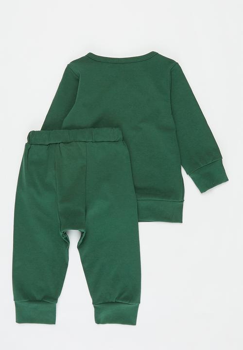 Pop Candy - Baby boys ribbed top & pants set - green