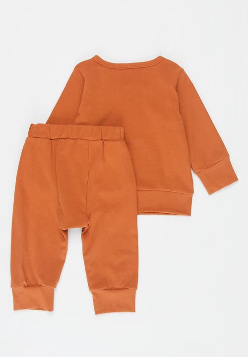 Pop Candy - Baby loungewear top & pants set - orange