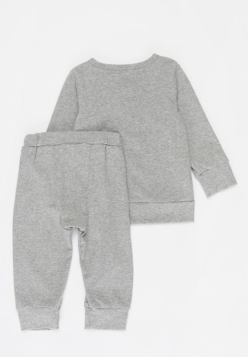 Pop Candy - Baby loungewear top & pants set - grey melange