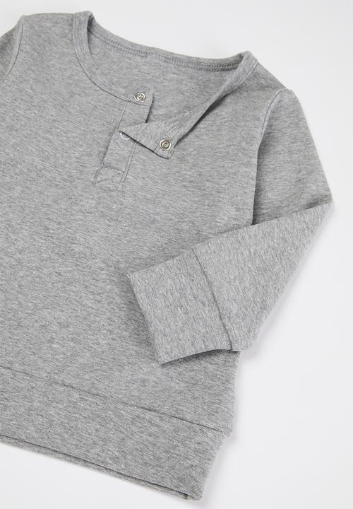 Pop Candy - Baby loungewear top & pants set - grey melange