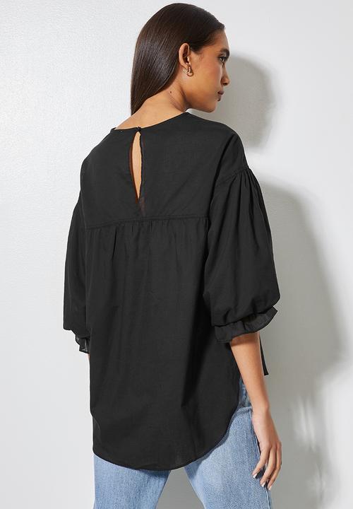 Superbalist - Hi lo cotton shell - black