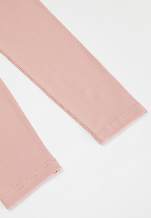 Pop Candy - Younger girls 2 pack leggings - dusty pink & mustard 