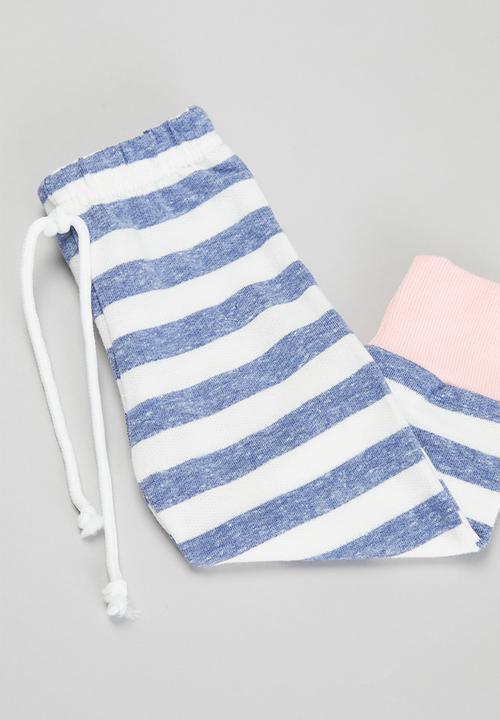 Pop Candy - Girls stripe pants, hoodie & headband set - multi