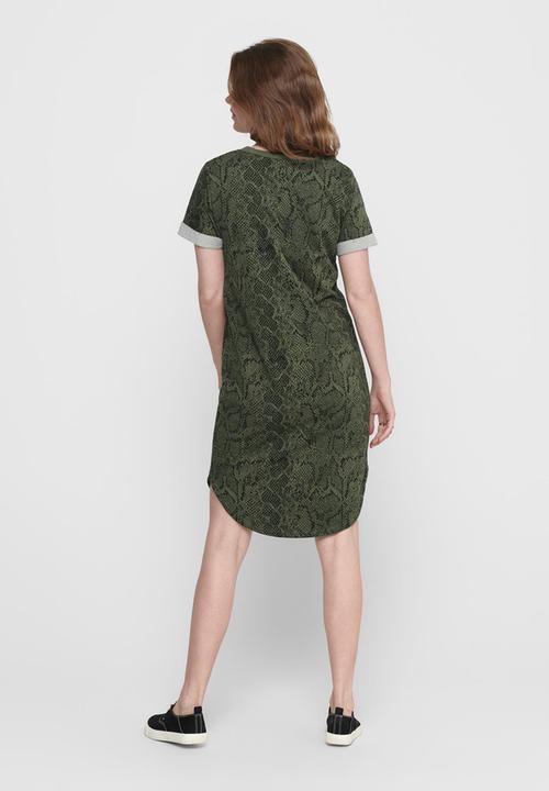 Jacqueline de Yong - Ivy life short sleeve aop dress - kalamata