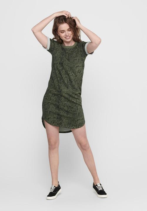 Jacqueline de Yong - Ivy life short sleeve aop dress - kalamata