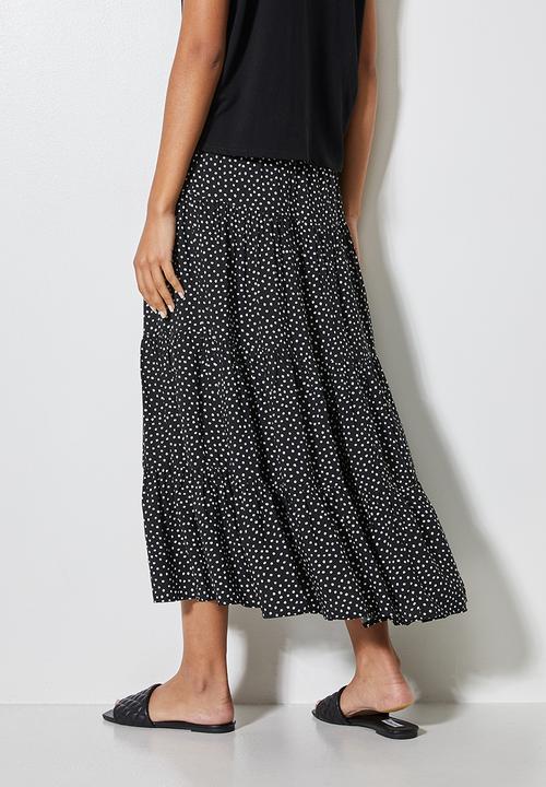 Superbalist - Tiered midi skirt - irregular spot