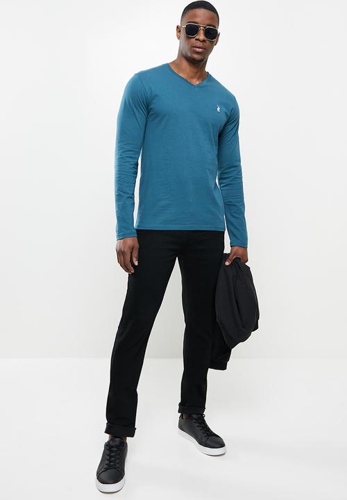 POLO - Peterson  v-neck tee - blue