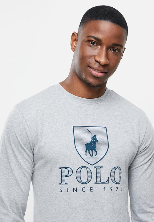 POLO - Cory crest crew neck  tee - grey