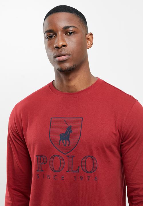 POLO - Cory crest crew neck  tee - crimson