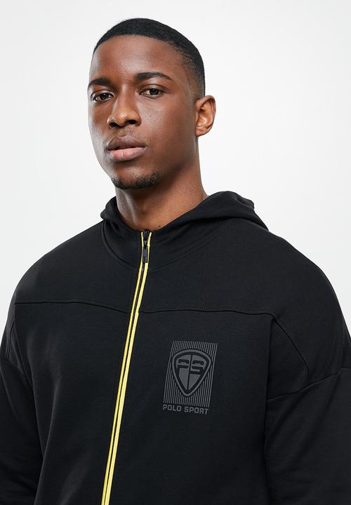 POLO - Faroze zip thru hooded sweat top - black