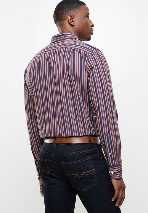 POLO - Adrian stripe  signature shirt - navy