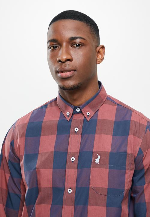 POLO - Clint check  weekender shirt - navy & rust