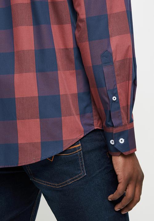 POLO - Clint check  weekender shirt - navy & rust