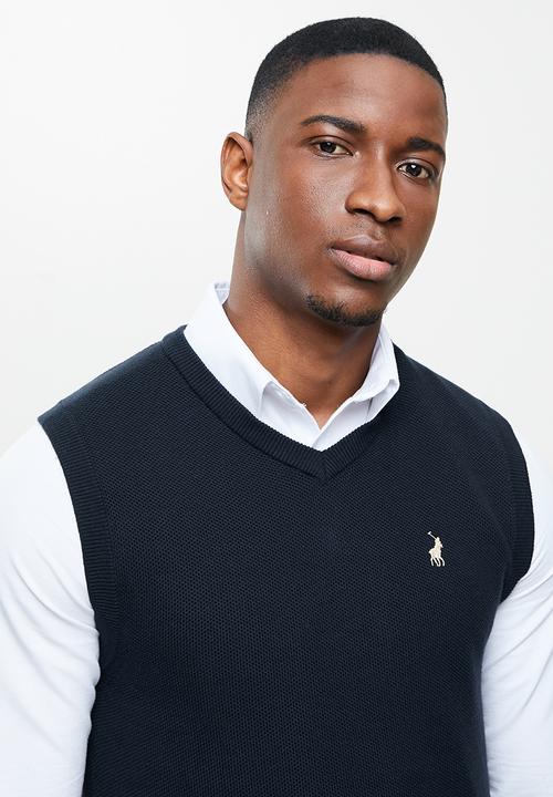 POLO - Levi sleeveless v-neck knit - navy