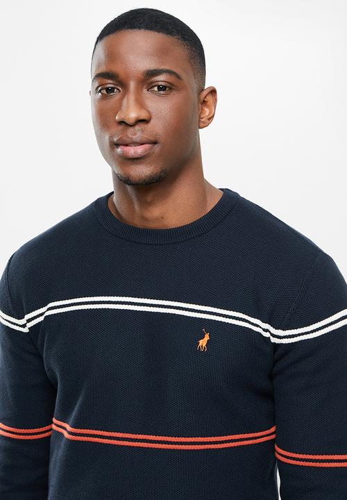 POLO - Roland stripe pique  knit - navy