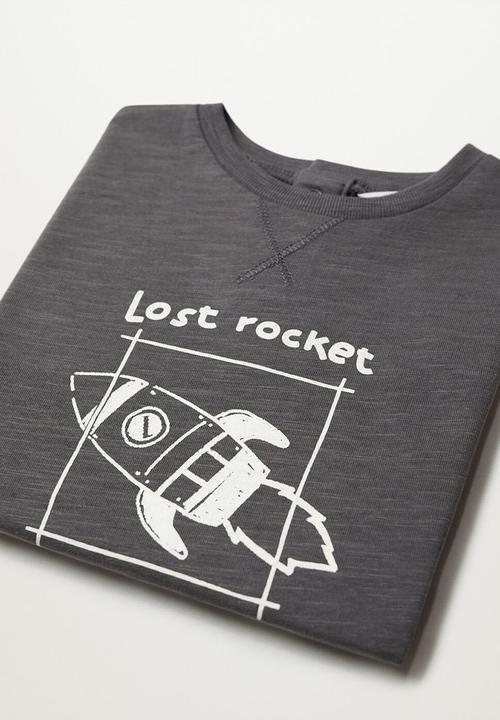 MANGO - T-shirt objects - charcoal